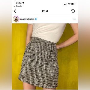Ann Taylor x LOFT White/Black Tweed Mini Skirt